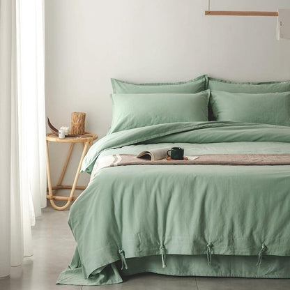 Emma Duvet Cover Set With Ropes 55% Cotton 45% Linen