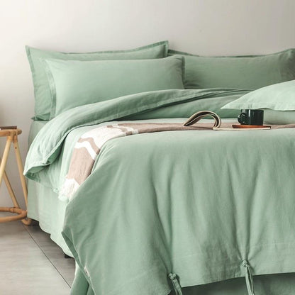 Emma Duvet Cover Set With Ropes 55% Cotton 45% Linen