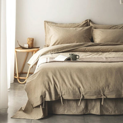 Emma Duvet Cover Set With Ropes 55% Cotton 45% Linen