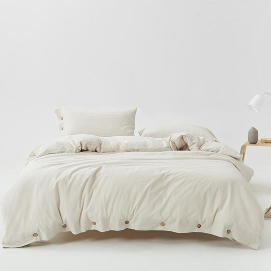 Parure de Couette Ultra Douce Olivia Stripe 100 % Coton Lavé