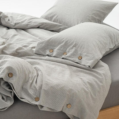 Olivia Stripe Ultra Soft Duvet Cover Set 100% Washed Cotton
