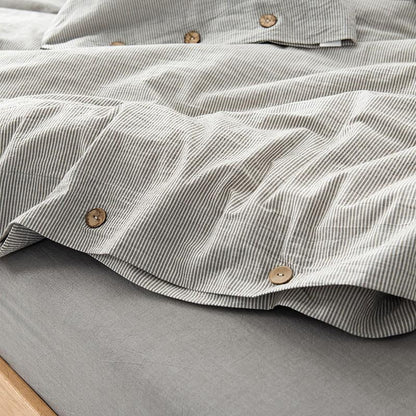 Olivia Stripe Ultra Soft Duvet Cover Set 100% Washed Cotton