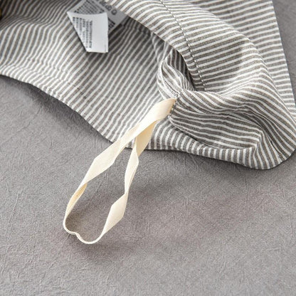 Olivia Stripe Ultra Soft Duvet Cover Set 100% Washed Cotton