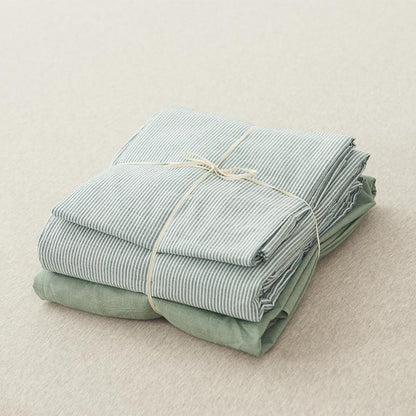 Olivia Stripe Ultra Soft Duvet Cover Set 100% Washed Cotton