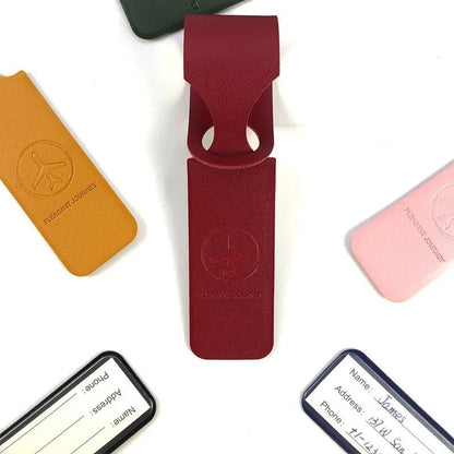 Étiquette de bagage en cuir PU – Porte-adresse créatif