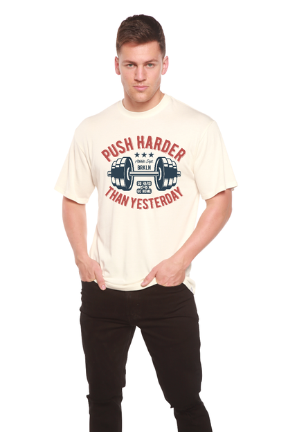 T-shirt à manches courtes et motif en viscose de bambou/coton biologique Push Harder pour hommes