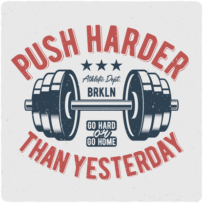 T-shirt à manches courtes et motif en viscose de bambou/coton biologique Push Harder pour hommes