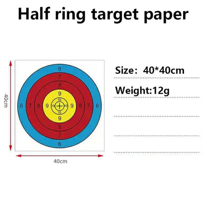PVC Archery Paper Targets – High-Visibility Shooting Sheets (15.7" × 15.7")