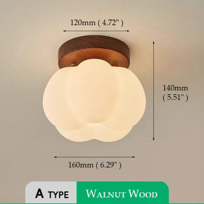 Lámpara de techo empotrada de calabaza, moderna lámpara de techo redonda con LED