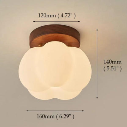 Lámpara de techo empotrada de calabaza, moderna lámpara de techo redonda con LED
