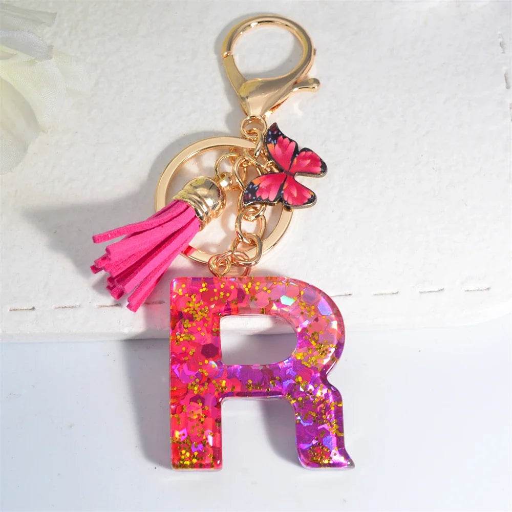 Personalized Butterfly Tassel Keychain 💖