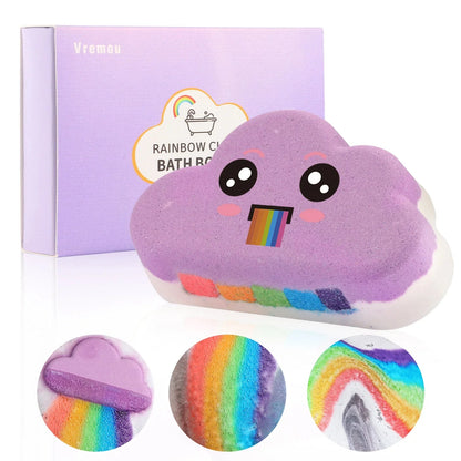Rainbow Bath Bombs | Handmade Organic Fizzy Bubble Bath for Kids