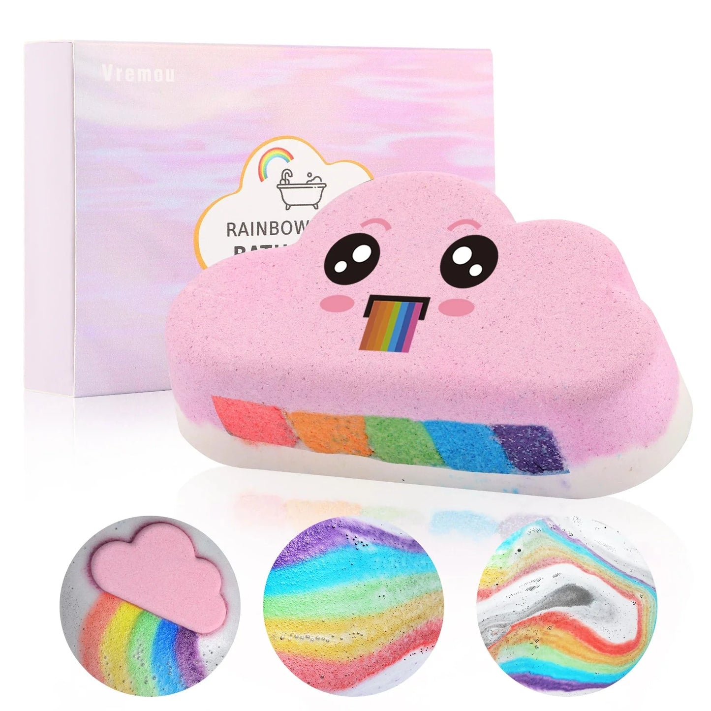 Rainbow Bath Bombs | Handmade Organic Fizzy Bubble Bath for Kids