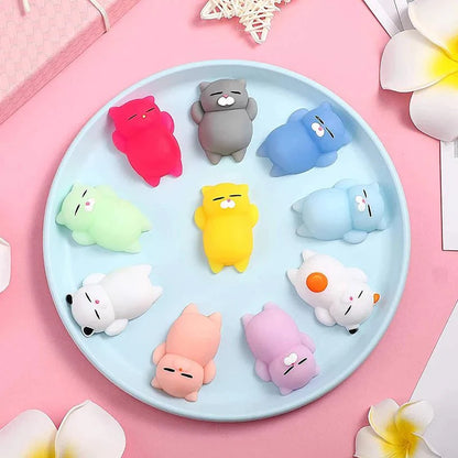 Random Kawaii Mochi Squishy Fidget Toy Set | Mini Soft Squeeze Toys for Stress Relief