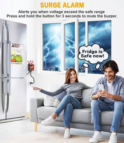 Refrigerator Surge Protector, 3-Outlet 120V