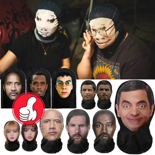Máscara de cara de celebridad 3D realista | Casco de nailon de cara completa para cosplay para Halloween