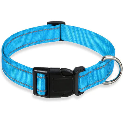 Reflective Nylon Dog Collar – Adjustable Safety Strap