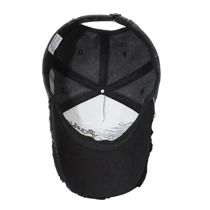 Retro Distressed Letter Embroidery Baseball Cap | Unisex Casual Cotton Hat