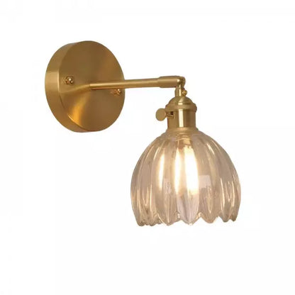 Tulip Glass Wall Lamp Retro Flower Bud Vintage Wall Light