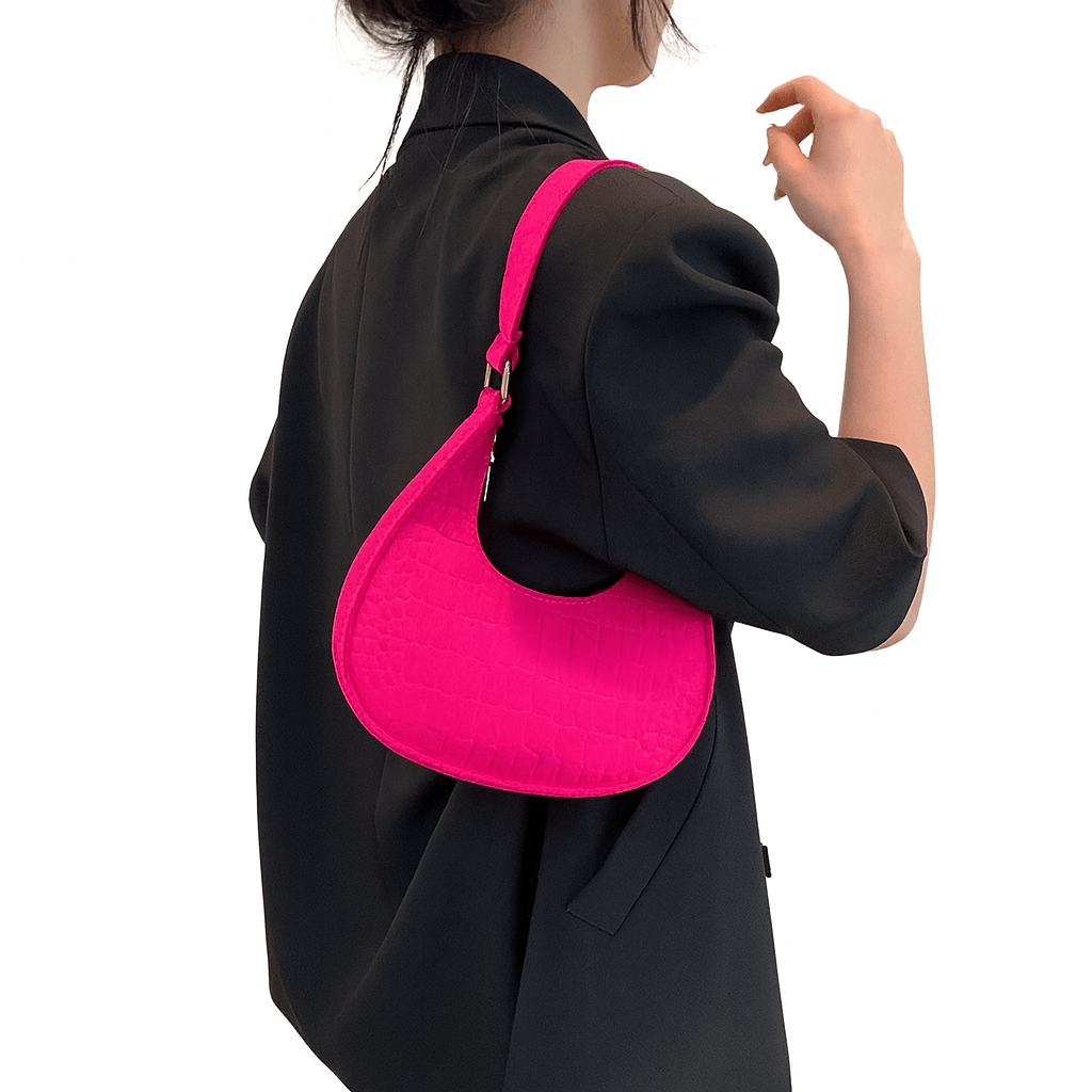 Retro Leisure Half Moon Shoulder Handbag