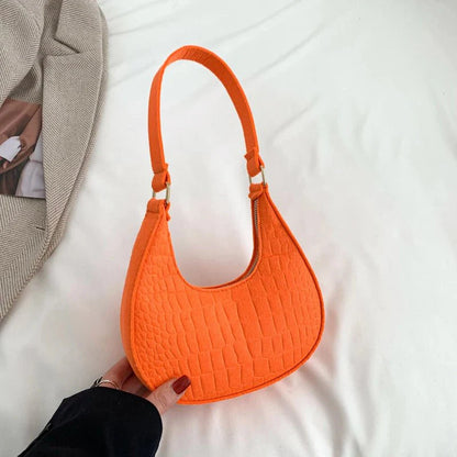 Retro Leisure Half Moon Shoulder Handbag
