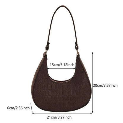 Retro Leisure Half Moon Shoulder Handbag