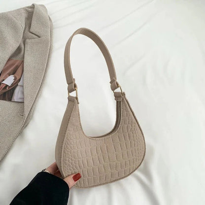 Retro Leisure Half Moon Shoulder Handbag