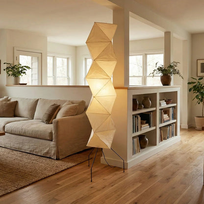 Origami Paper Floor Lamp 74" Rhombus Japanese Style E26 Light
