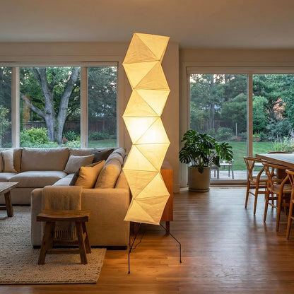 Origami Paper Floor Lamp 74" Rhombus Japanese Style E26 Light