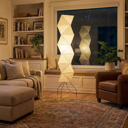 Origami Paper Floor Lamp 74" Rhombus Japanese Style E26 Light