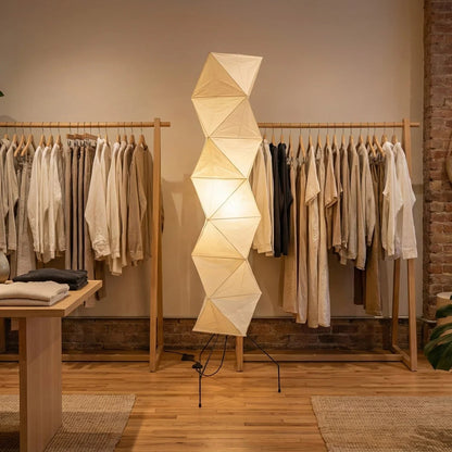 Origami Paper Floor Lamp 74" Rhombus Japanese Style E26 Light