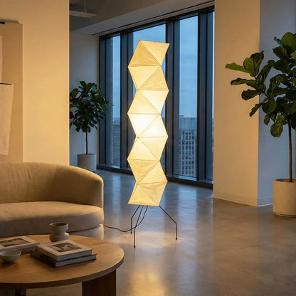 Origami Paper Floor Lamp 74" Rhombus Japanese Style E26 Light