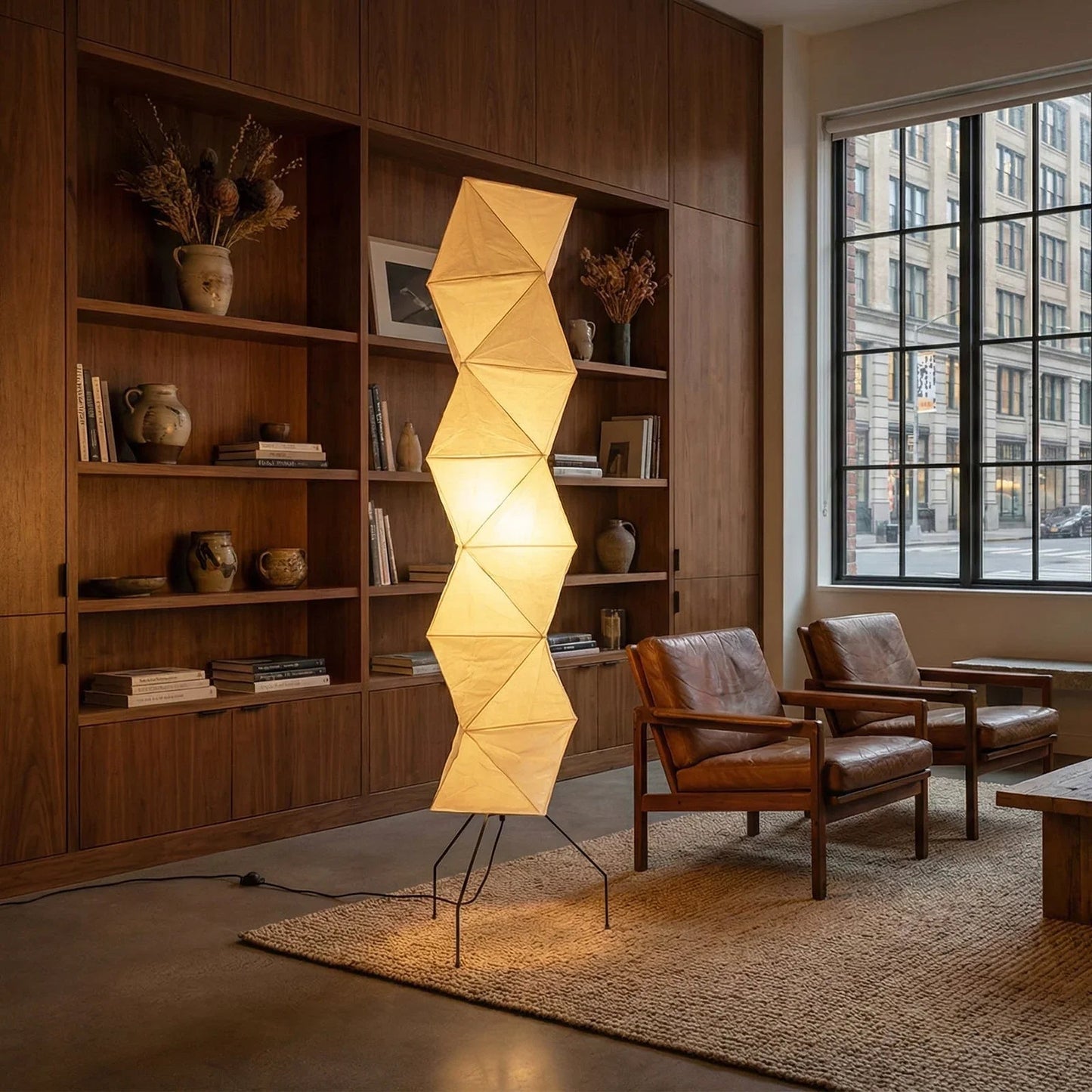 Origami Paper Floor Lamp 74" Rhombus Japanese Style E26 Light