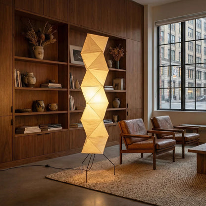 Origami Paper Floor Lamp 74" Rhombus Japanese Style E26 Light
