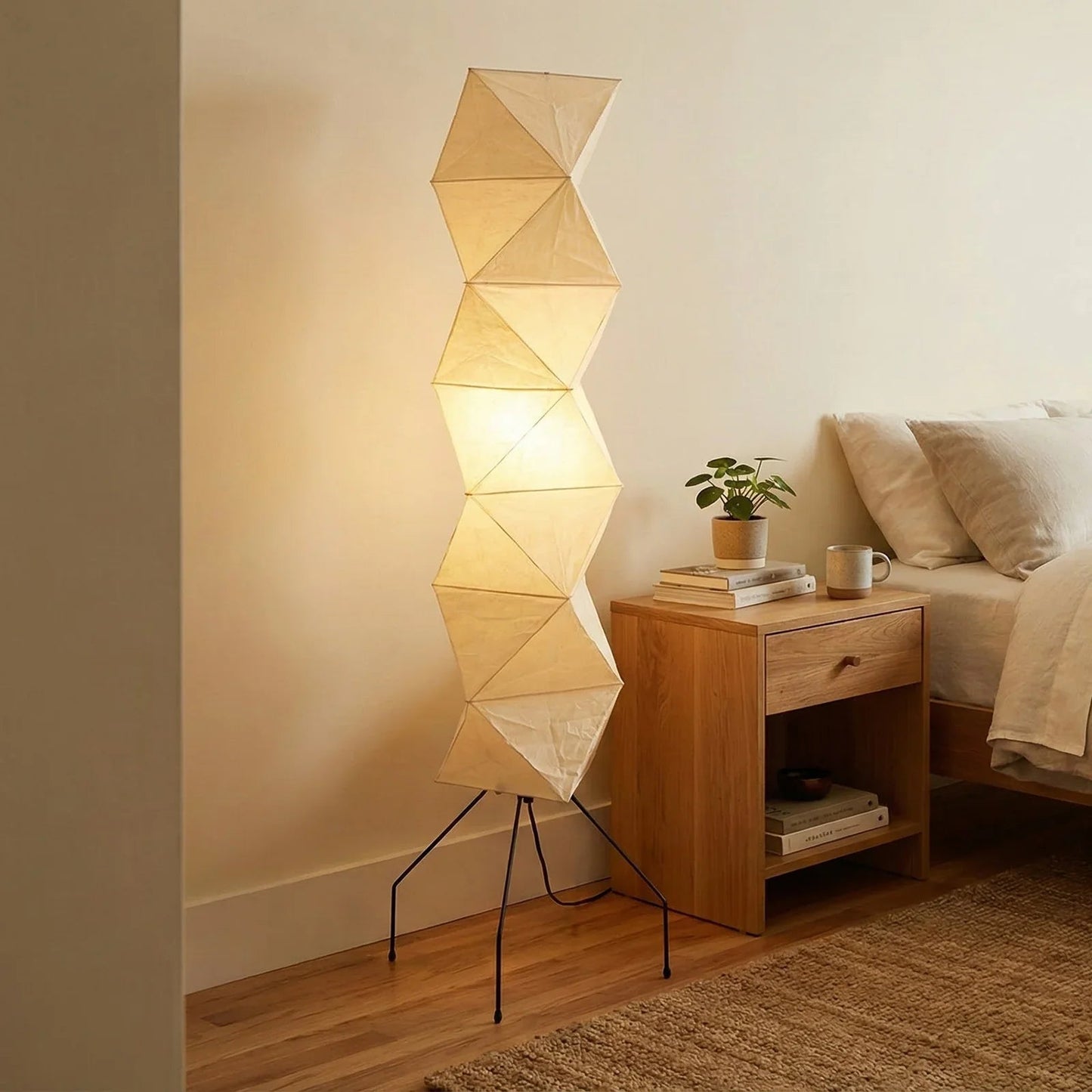 Origami Paper Floor Lamp 74" Rhombus Japanese Style E26 Light