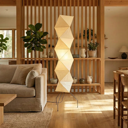 Origami Paper Floor Lamp 74" Rhombus Japanese Style E26 Light