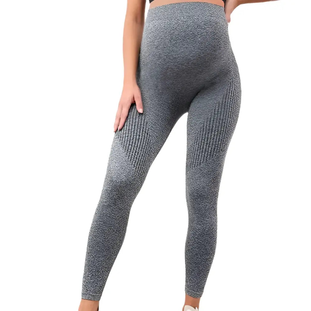 Ribbed Maternity Leggings with High Waist Belly Support