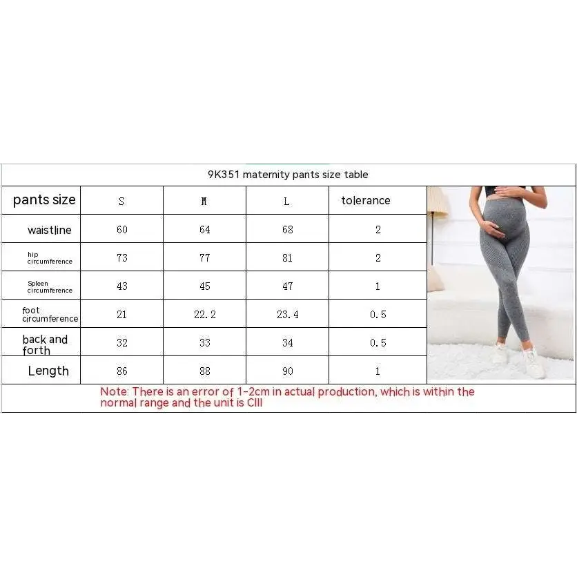 Ribbed Maternity Leggings with High Waist Belly Support