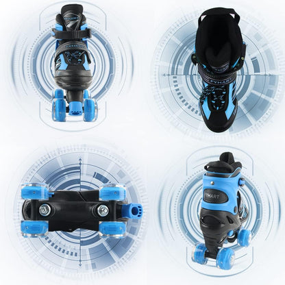 LIRENGUI Boys Girls Roller Skates (Size 4-7)