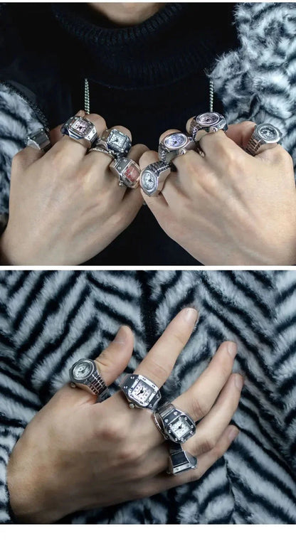 Roman Numeral Punk Gothic Finger Clock Jewelry