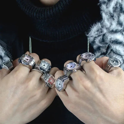 Roman Numeral Punk Gothic Finger Clock Jewelry