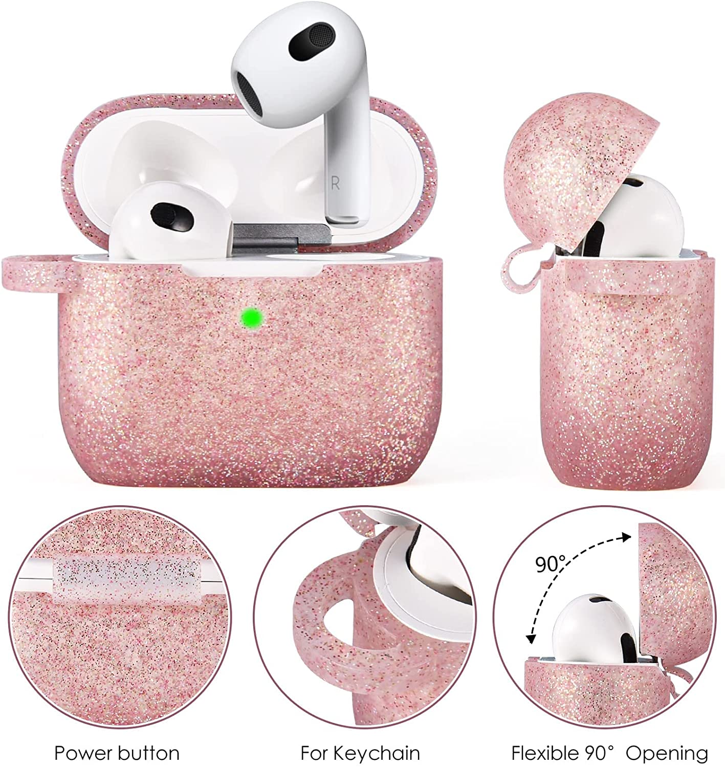 Étui en silicone pour Apple Airpod 3 avec porte-clés