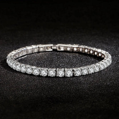 S925 Sterling Silver Tennis Bracelet | Zirconia Chain Jewelry for Women and Men