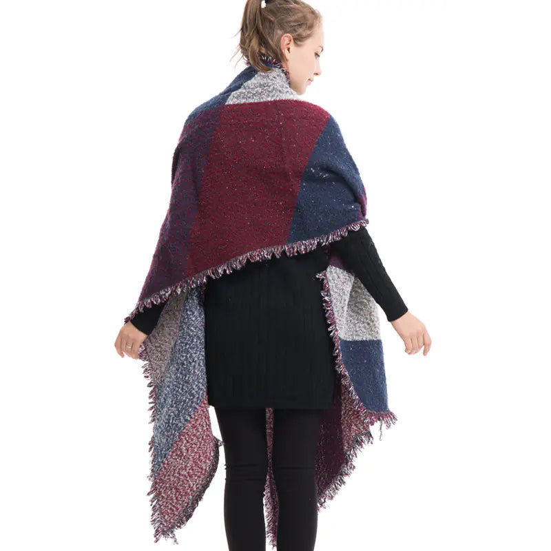 Cashmere Scarf, Checkered Shawl