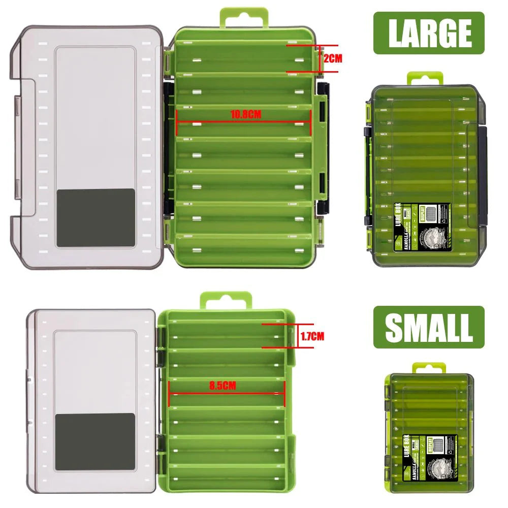 Double-Sided Fishing Tackle Box | Lightweight Lure Organizer for Anglers