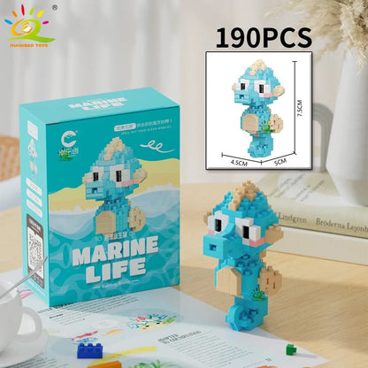 Sea Animal Micro Building Blocks | 3D Mini Brick Sets for Kids and Collectors