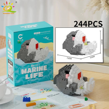 Sea Animal Micro Building Blocks | 3D Mini Brick Sets for Kids and Collectors