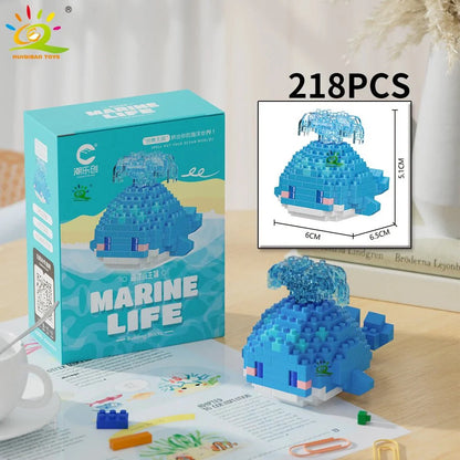 Sea Animal Micro Building Blocks | 3D Mini Brick Sets for Kids and Collectors