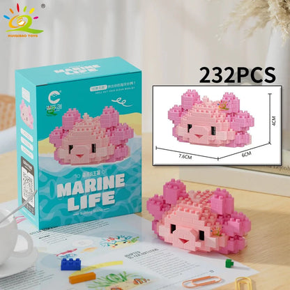 Sea Animal Micro Building Blocks | 3D Mini Brick Sets for Kids and Collectors