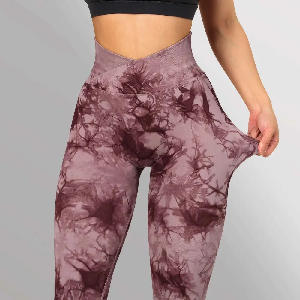 Seamless Tie Dye Leggings Women High Waisted Yoga Pants